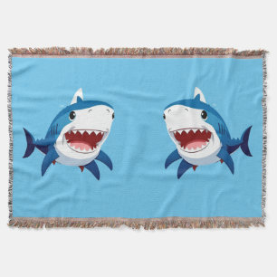 Cartoon Shark Schwimmen unter Wasser Decke