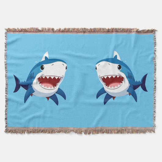 Cartoon Shark Schwimmen unter Wasser Decke (Vorderseite)