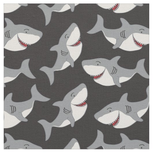 Cartoon Shark Wiederholung Muster Stoff (Nahaufnahme)