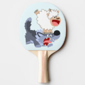 Cartoon Sheep and Wolf Ping Pong Paddle Tischtennis Schläger (Rückseite)