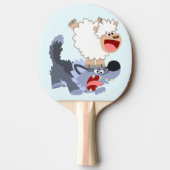 Cartoon Sheep and Wolf Ping Pong Paddle Tischtennis Schläger (Vorderseite)