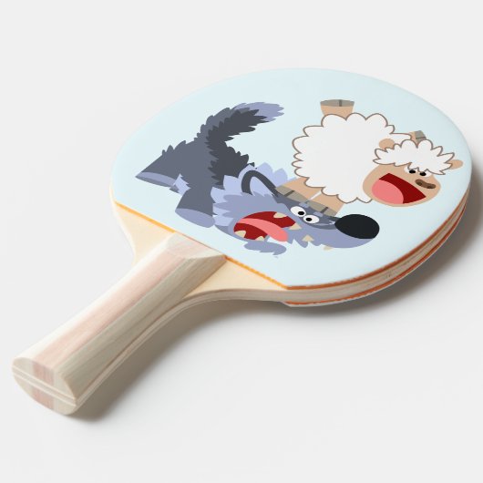 Cartoon Sheep and Wolf Ping Pong Paddle Tischtennis Schläger (Vorderseite)