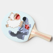 Cartoon Sheep and Wolf Ping Pong Paddle Tischtennis Schläger (Seitenansicht)