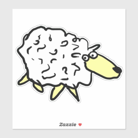 Cartoon Sheep Aufkleber (Blatt)