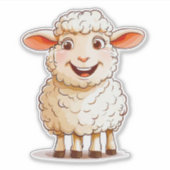 Cartoon Sheep Aufkleber (Vorderseite)