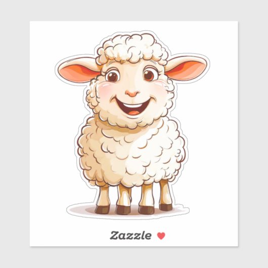 Cartoon Sheep Aufkleber (Blatt)