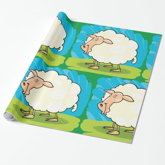 Cartoon Sheep Geschenkpapier (Ungerollt)