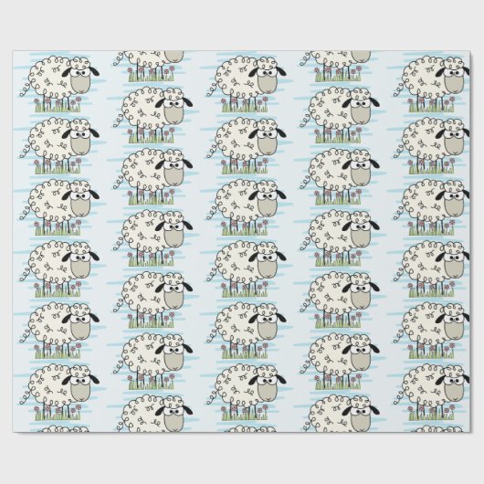 Cartoon Sheep Geschenkpapier (Flach)