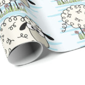 Cartoon Sheep Geschenkpapier (Rolleneckpunkt)