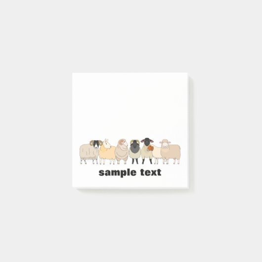 cartoon sheep group post it. post-it klebezettel (Vorderseite)