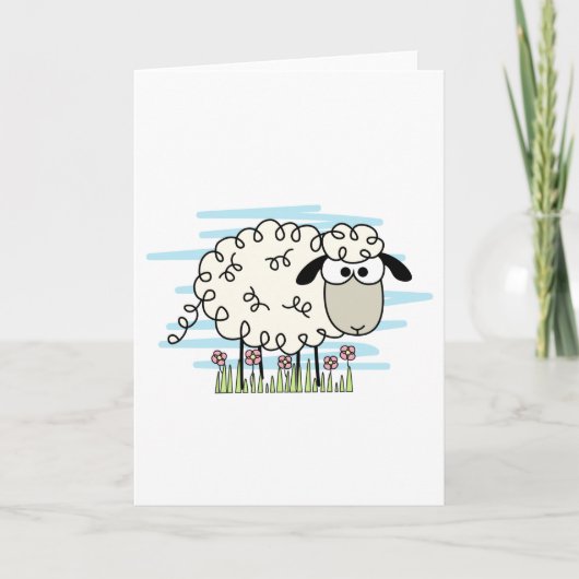 Cartoon Sheep Karte (Vorderseite)
