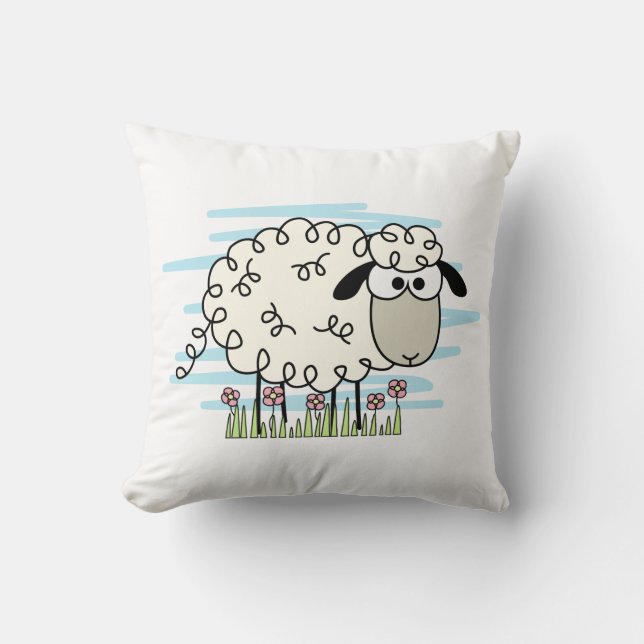 Cartoon Sheep Kissen (Vorderseite)
