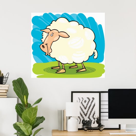 Cartoon Sheep Poster (Heimbüro)