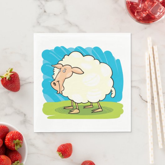 Cartoon Sheep Serviette (Beispiel)