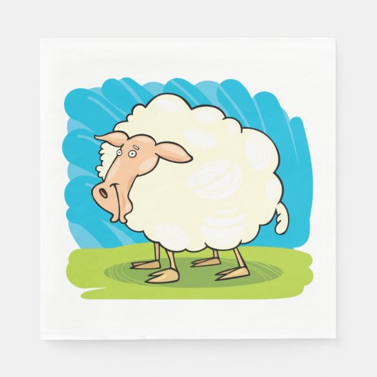Cartoon Sheep Serviette (Vorderseite)
