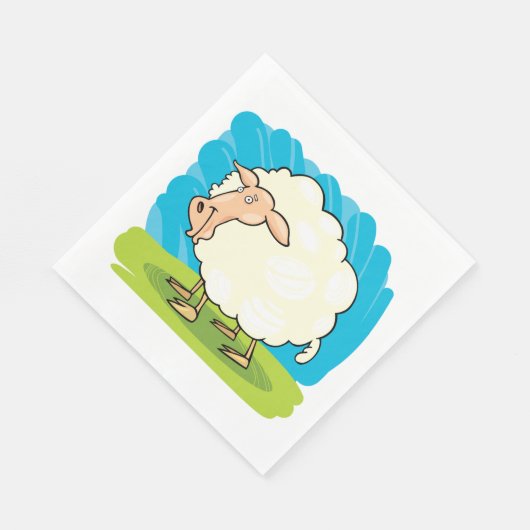 Cartoon Sheep Serviette (Ecke)
