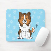 Cartoon Sheltie Mousepad (Mit Mouse)
