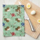 Cartoon Shetland Sheepdog Geschirrtuch (Viertel Falte)