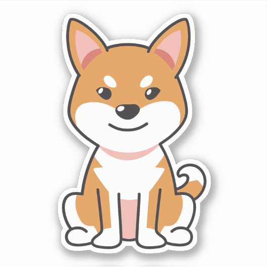 Cartoon Shiba Inu Dog Aufkleber (Vorderseite)