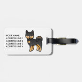 Cartoon Shiba Inu Gepäckanhänger (Rückseite horizontal)