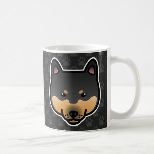 Cartoon Shiba Inu Head Kaffeetasse