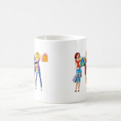 Cartoon SHOPPING MÄDCHEN VECTORS FASHION STIL FUN  Kaffeetasse (Mittel)