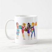 Cartoon SHOPPING MÄDCHEN VECTORS FASHION STIL FUN  Kaffeetasse (Links)
