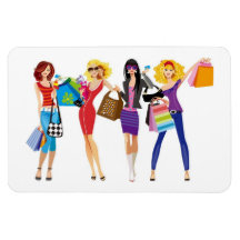 CARTOON SHOPPING MÄDCHEN VECTORS FASHION STIL FUN