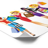 CARTOON SHOPPING MÄDCHEN VECTORS FASHION STIL FUN  POSTER (Ecke)