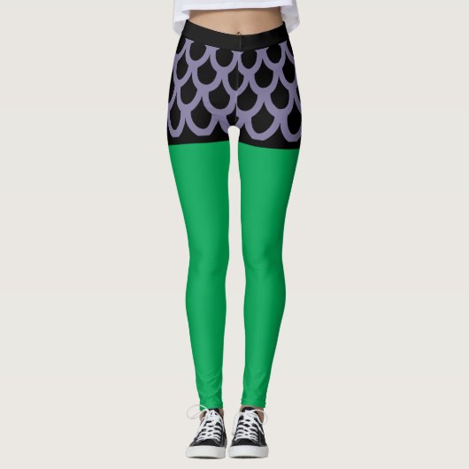 Cartoon-Shorts für lila Fische Leggings (Vorderseite)