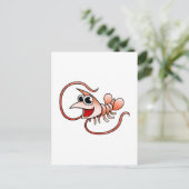 Cartoon Shrimp Postkarte (Stehend Vorderseite)
