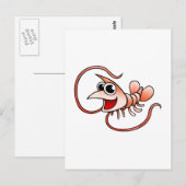 Cartoon Shrimp Postkarte (Vorne/Hinten)