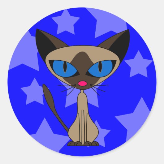 Cartoon Siamese Stickers (Vorderseite)