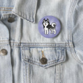 Cartoon Siberian Husky / Alaskan Malamute Button (Beispiel)