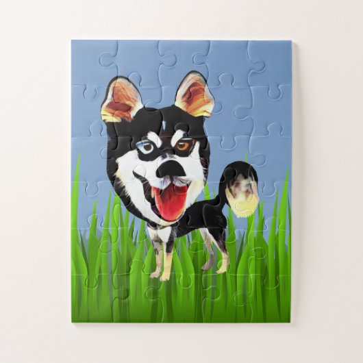 Cartoon Sibirischer Husky-Puzzle für Kinder Puzzle (Vertikal)