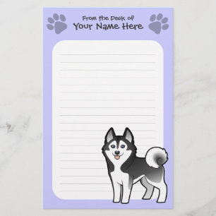 Cartoon-sibirischer Schlittenhund/alaskischer Briefpapier