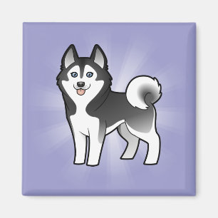 Cartoon-sibirischer Schlittenhund/alaskischer Magnet