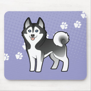 Cartoon-sibirischer Schlittenhund/alaskischer Mousepad