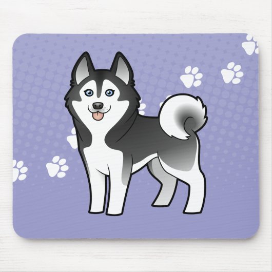 Cartoon-sibirischer Schlittenhund/alaskischer Mousepad (Vorne)