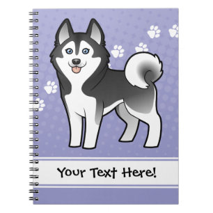 Cartoon-sibirischer Schlittenhund/alaskischer Notizblock