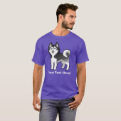 Cartoon-sibirischer Schlittenhund/alaskischer T-Shirt (Vorne ganz)