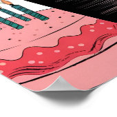 Cartoon sieht großen Augen gegenüber glücklicher G Poster (Ecke)