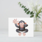 Cartoon sieht keinen bösen Affen Postkarte (Stehend Vorderseite)