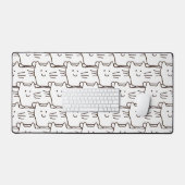 Cartoon Simple Cats Line Drawing Schreibtischunterlage (Tastatur & Maus)