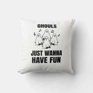 Cartoon singen - "Ghouls just wanna have fun" Kissen
