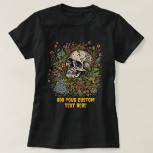 Cartoon Skeleton Blumencotattacore Skelett Lover T-Shirt