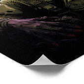 Cartoon Skeleton Frog in der Nacht - Lebhafte Nach Poster (Ecke)