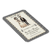 Cartoon Skelettbräune + Bräutigam Save the Date Magnet (Rechte Seite)
