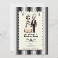 Cartoon Skelettbrücke + Groom Whimsical Wedding
