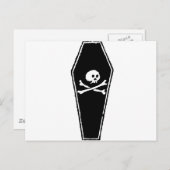 Cartoon Skull and Cross Bones in Coffin by Chillee Postkarte (Vorne/Hinten)